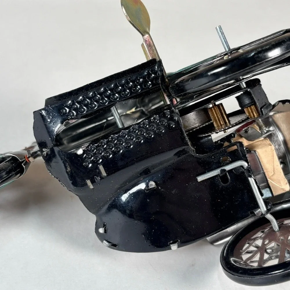 Vintage Tin Wind Up Motorcycle with‎ Sidecar RBA HP Litho Toy Collectible